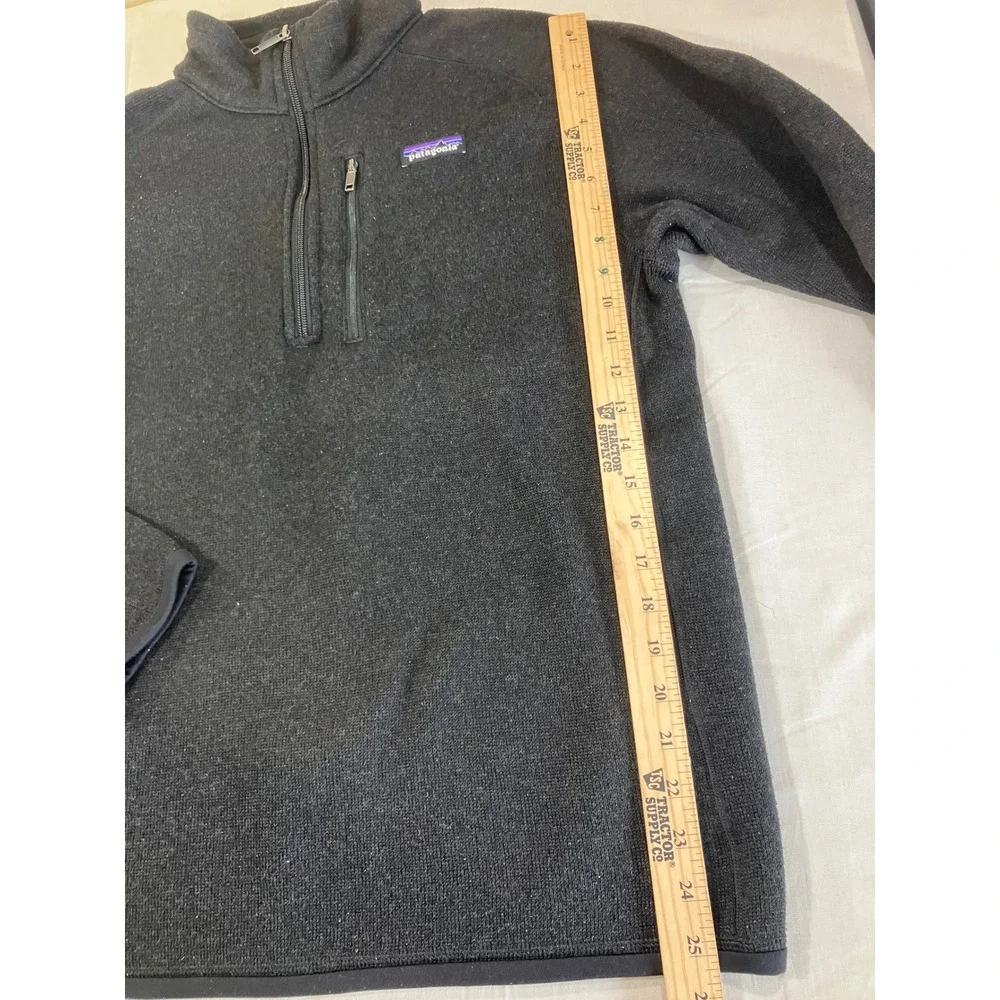Patagonia Better Sweater 1/4 Zip Mens Medium Black Fleece Pullover Jacket 25527